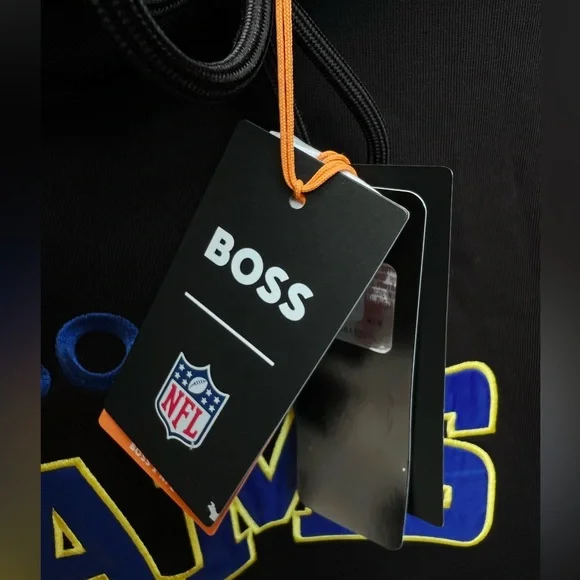 🌟New Mens Boss x NFL Cotton-Terry Hoodie with Collaborative